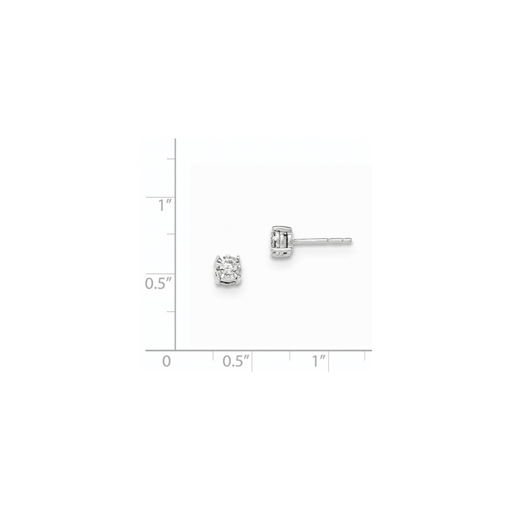 14kt White Gold Polished Real Diamond Post Earrings