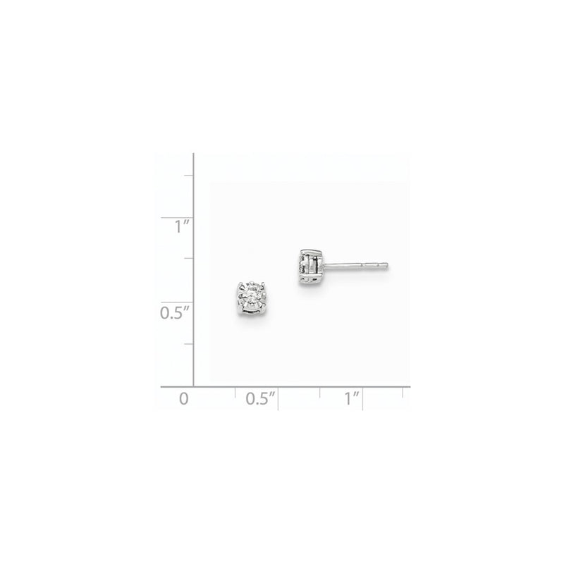 14kt White Gold Polished Real Diamond Post Earrings