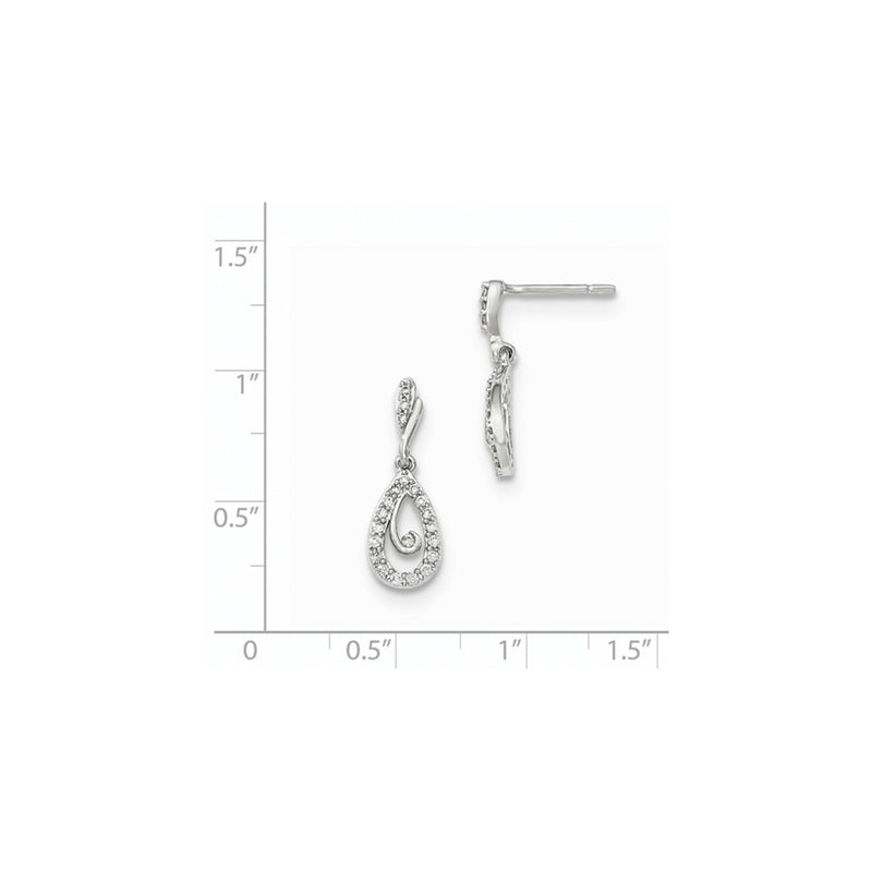 14K White Gold Polished Real Diamond Post Earrings