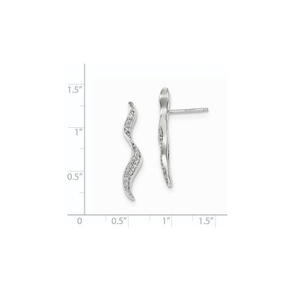 14k White Gold Real Diamond Post Earrings