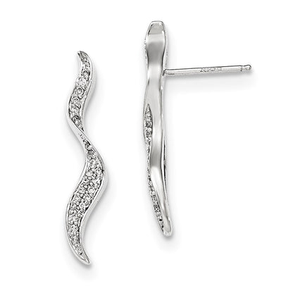 14k White Gold Real Diamond Post Earrings