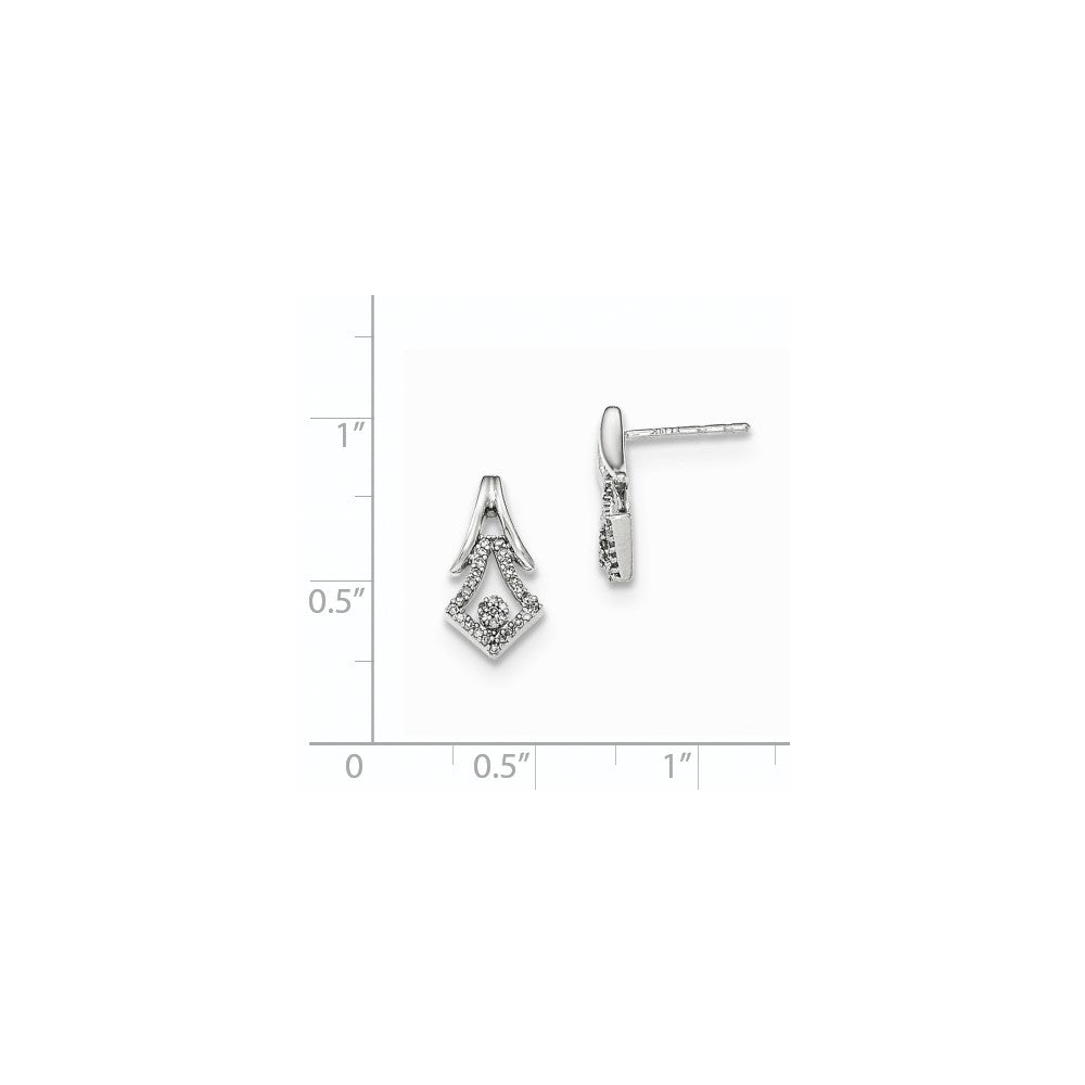 14kt White Gold Polished Real Diamond Post Earrings