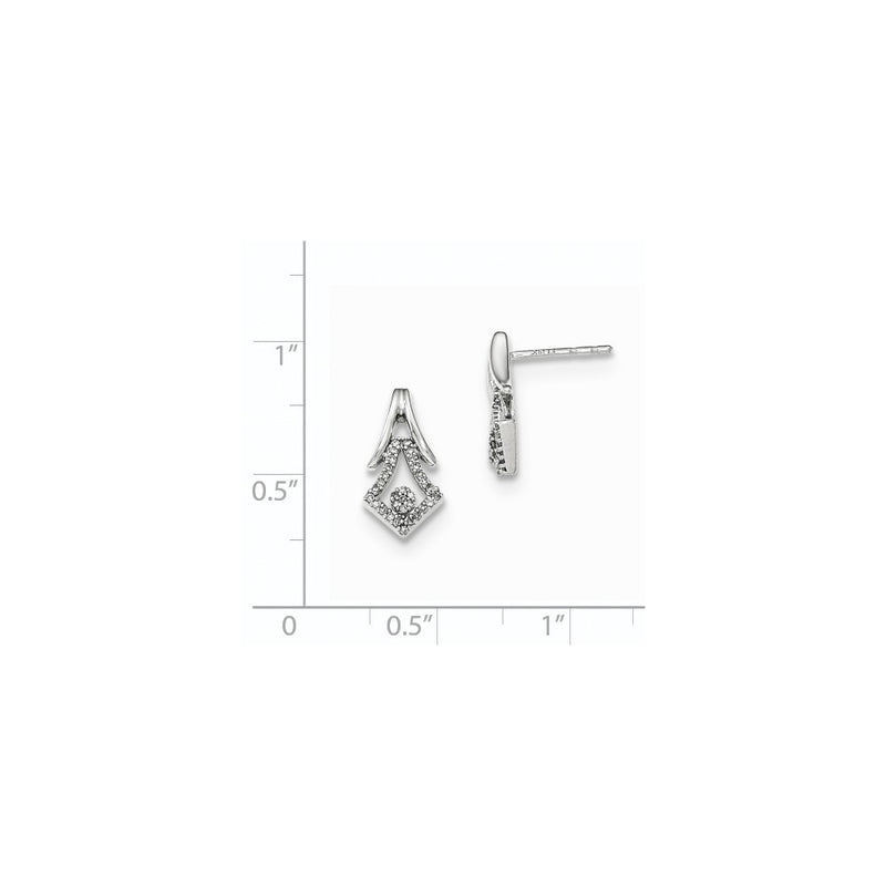 14kt White Gold Polished Real Diamond Post Earrings
