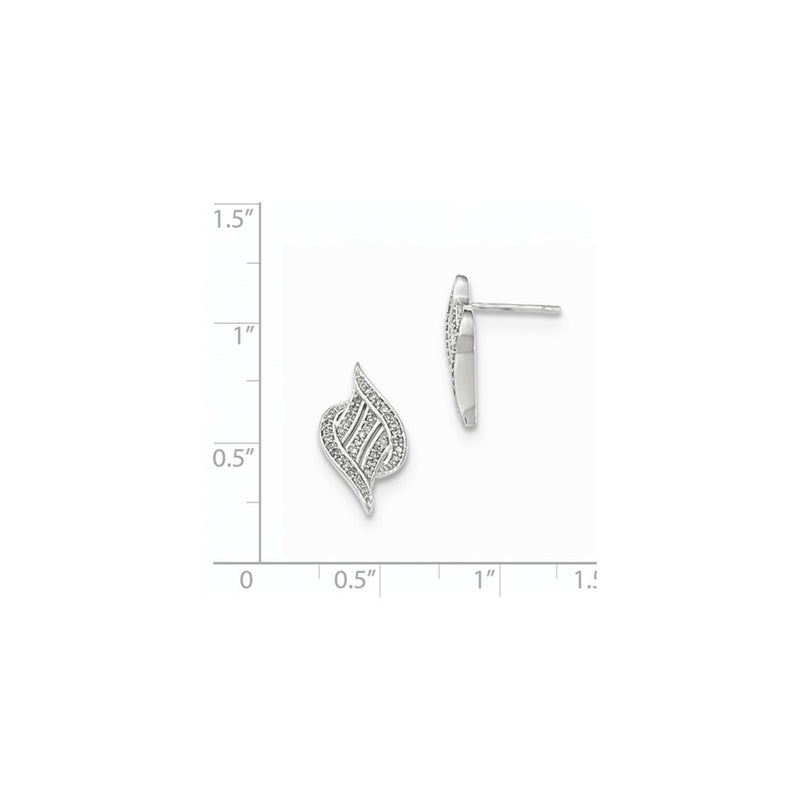 14k White Gold White Real Diamond Post Earring