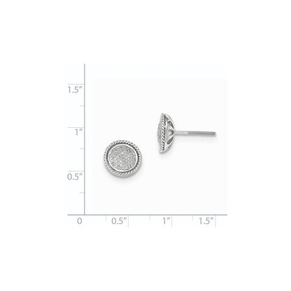 14K White Gold PavÃ¢â‚¬Å¡ Real Diamond Circle Post Earrings