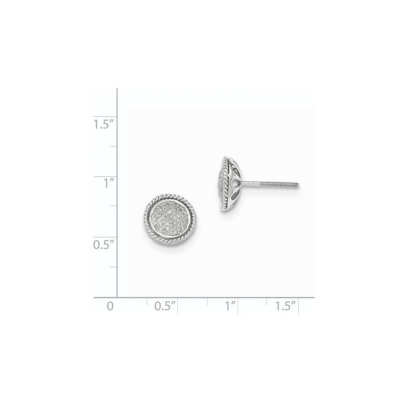 14K White Gold PavÃ¢â‚¬Å¡ Real Diamond Circle Post Earrings