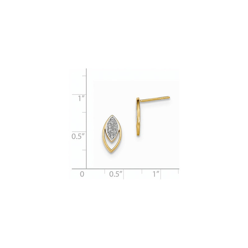 14k Yellow Gold Real Diamond Post Earrings