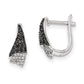 14k White Gold Real Diamond & Black Real Diamond Hinged Post Earrings