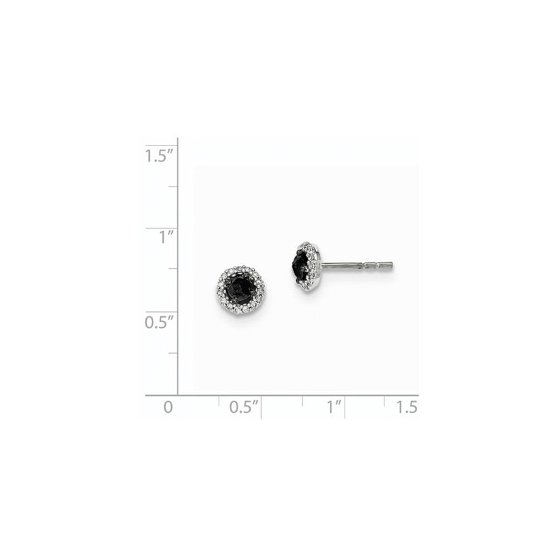 14k White Gold Black and White Real Diamond Post Earrings