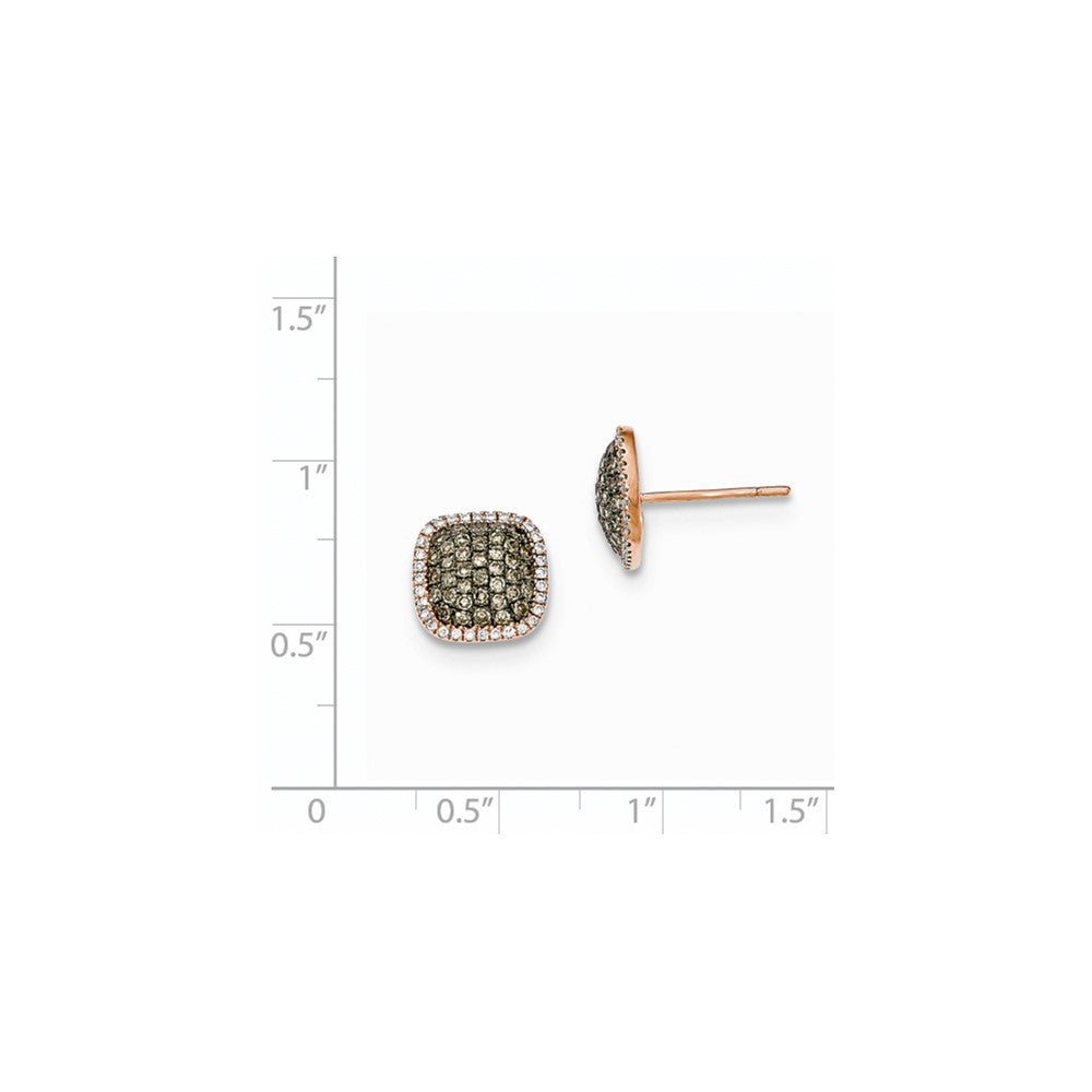 14K Rose Gold Real Diamond & PavÃ¢â‚¬Å¡ Champagne Real Diamond Earrings