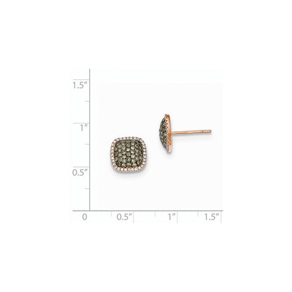 14K Rose Gold Real Diamond & PavÃ¢â‚¬Å¡ Champagne Real Diamond Earrings