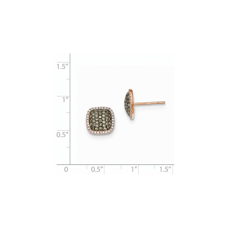 14K Rose Gold Real Diamond & PavÃ¢â‚¬Å¡ Champagne Real Diamond Earrings