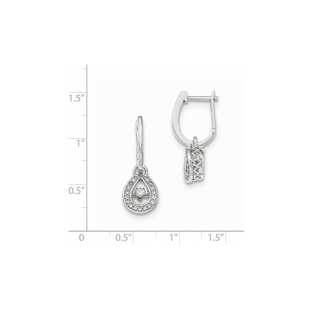 14K White Gold Vibrant Real Diamond Hinged Dangle Earrings