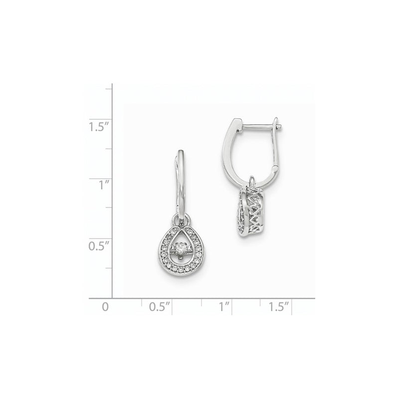 14K White Gold Vibrant Real Diamond Hinged Dangle Earrings