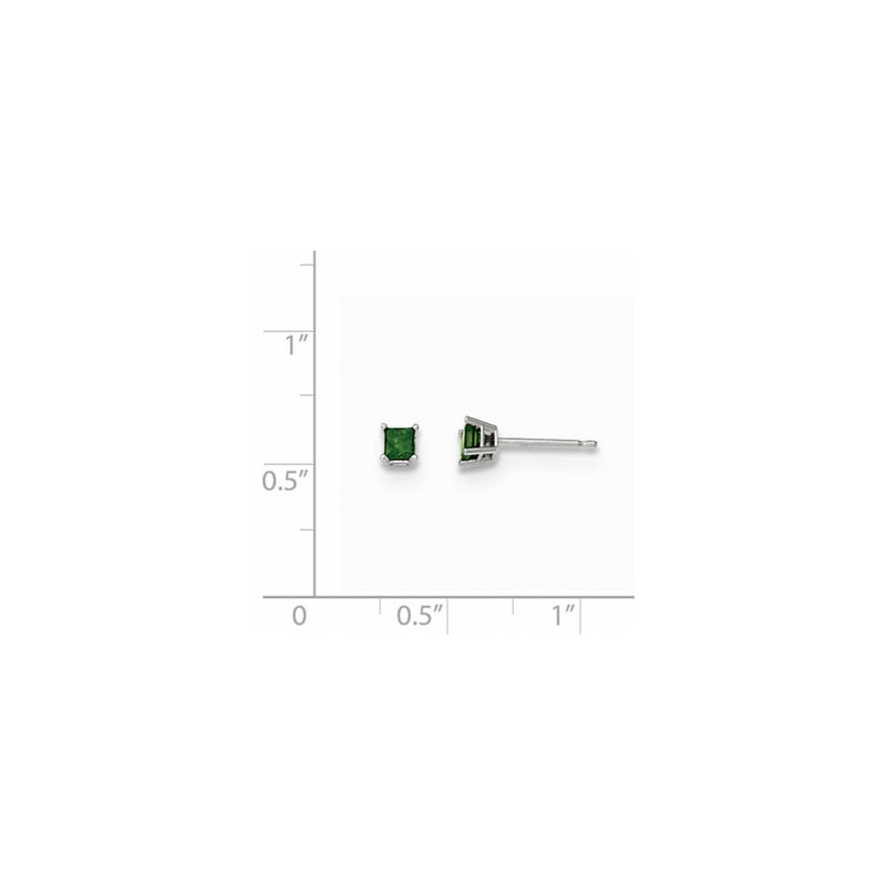 14K White Gold .25ct. Green Real Diamond Stud Earrings
