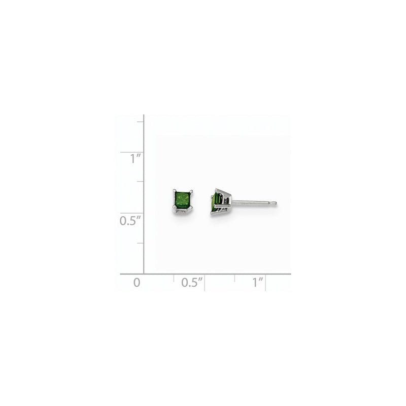 14K White Gold .40ct. Green Real Diamond Stud Earrings
