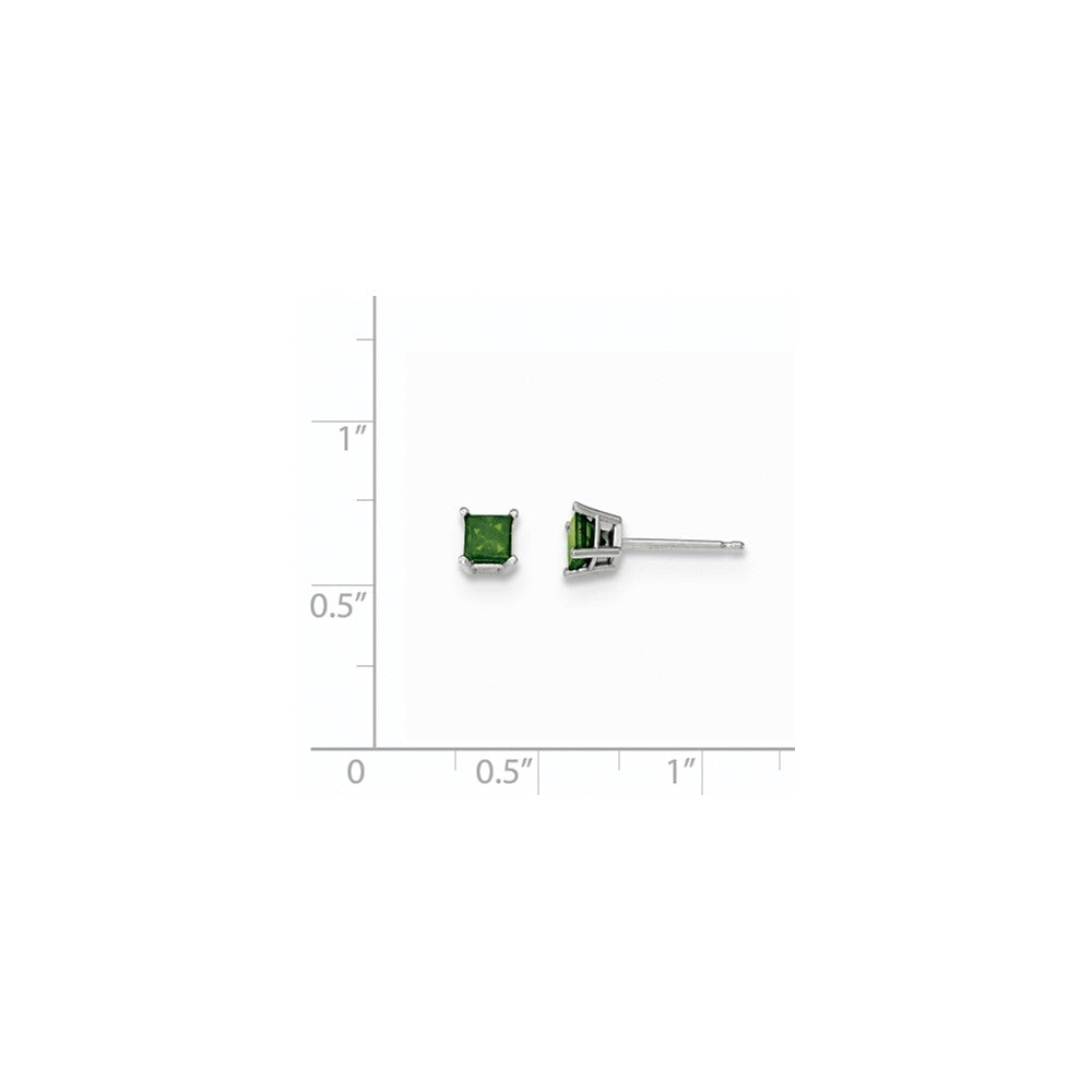 14K White Gold .50ct. Green Real Diamond Stud Earrings