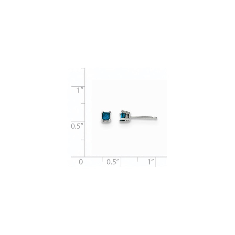 14k White Gold .20ct. Blue Diamond Stud Earrings
