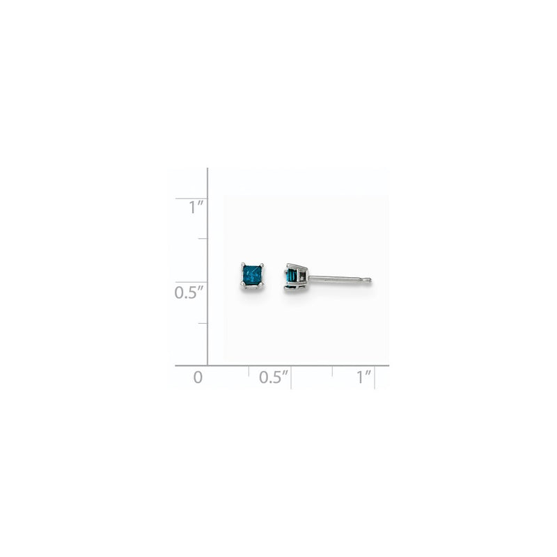 14k White Gold .25ct. Blue Diamond Stud Earrings