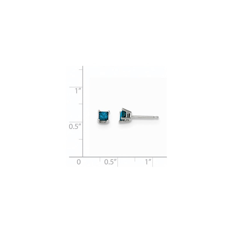 14k White Gold .40ct. Blue Diamond Stud Earrings