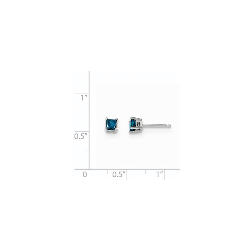 14k White Gold .50ct. Blue Diamond Stud Earrings