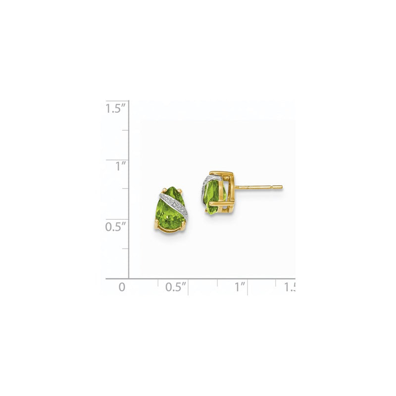14k Yellow Gold Peridot and Real Diamond Earrings