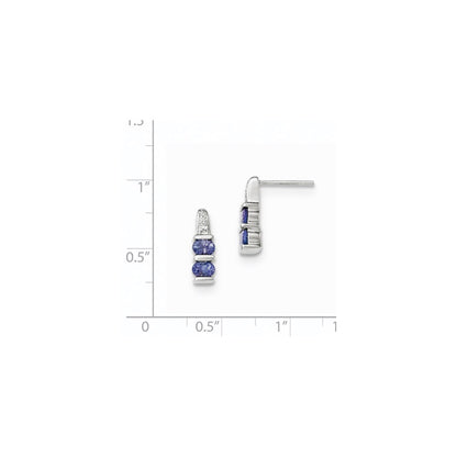 14k White Gold Tanzanite and Diamond Earrings