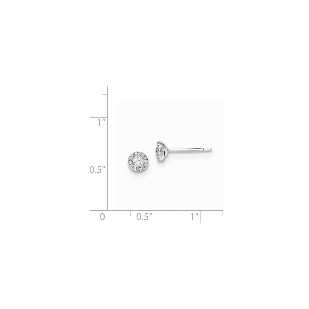 14k White Gold Real Diamond Post Earrings