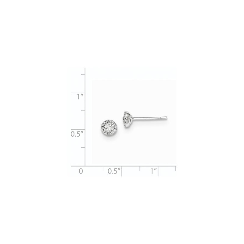 14k White Gold Real Diamond Post Earrings
