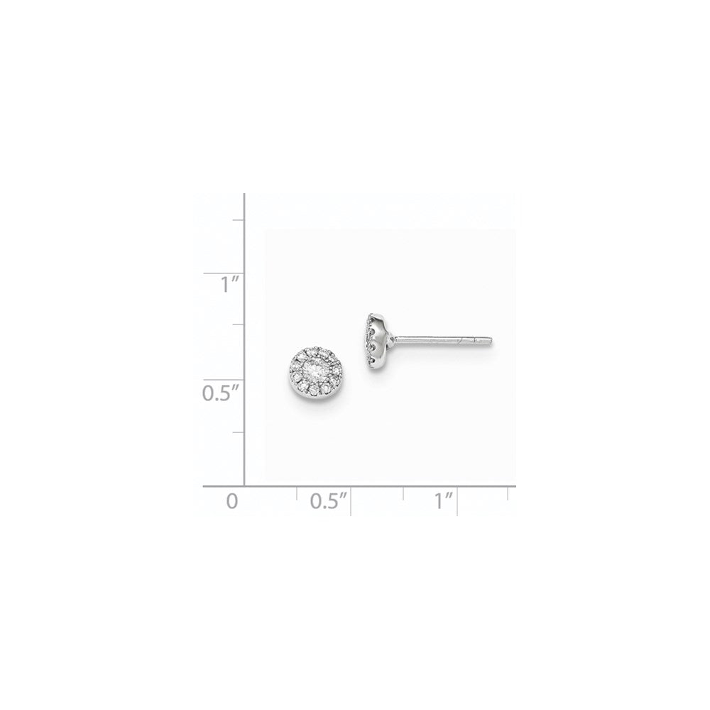 14k White Gold Real Diamond Post Earrings