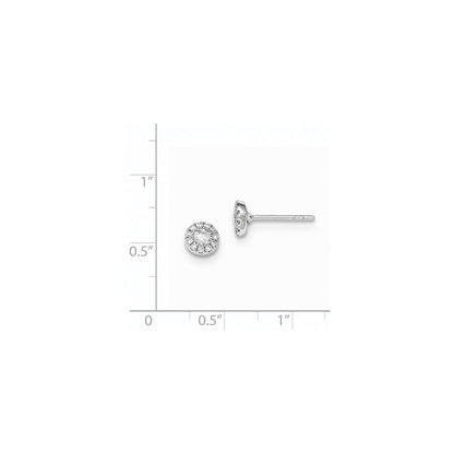 14k White Gold Real Diamond Post Earrings
