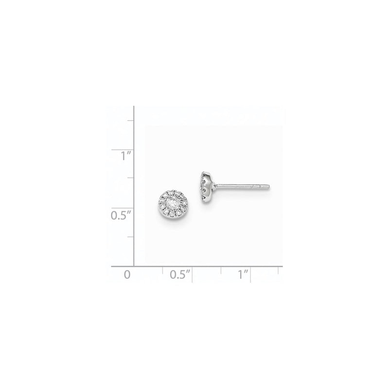 14k White Gold Real Diamond Post Earrings