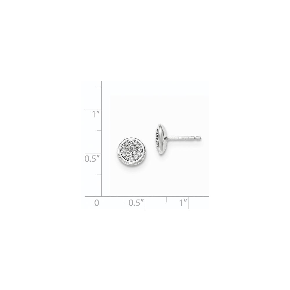 14k White Gold Real Diamond Post Earrings