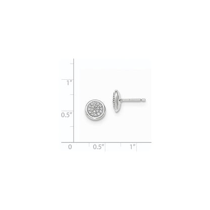 14k White Gold Real Diamond Post Earrings