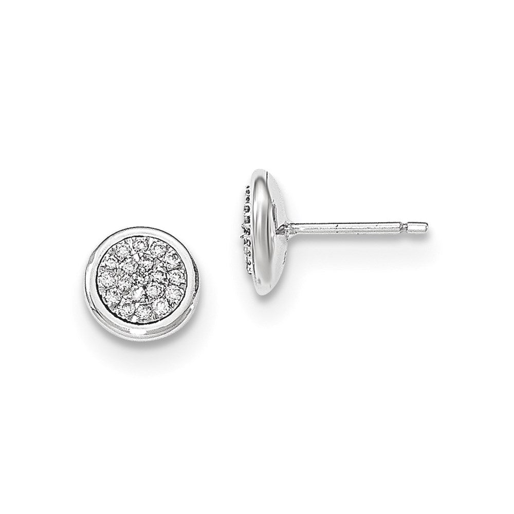 14k White Gold Real Diamond Post Earrings