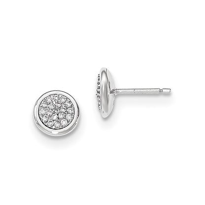 14k White Gold Real Diamond Post Earrings