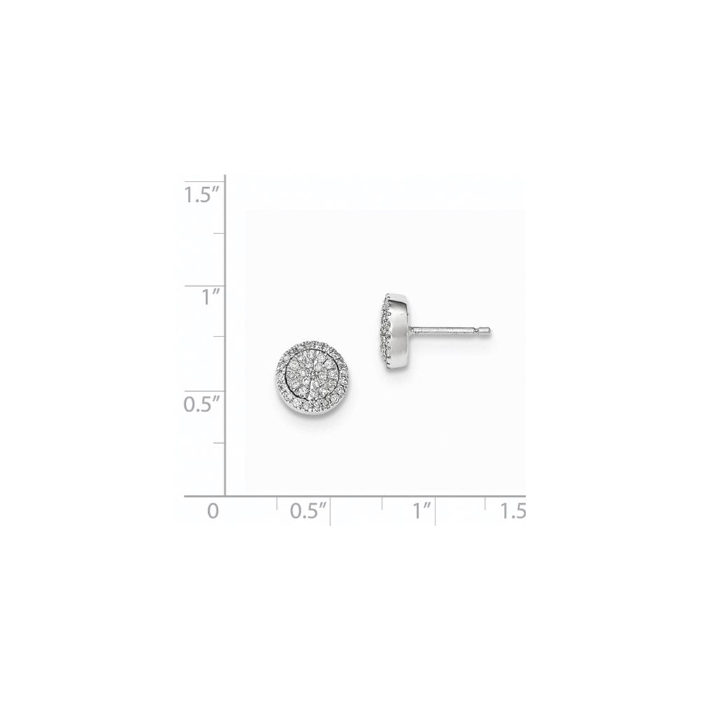 14k White Gold Real Diamond Post Earrings