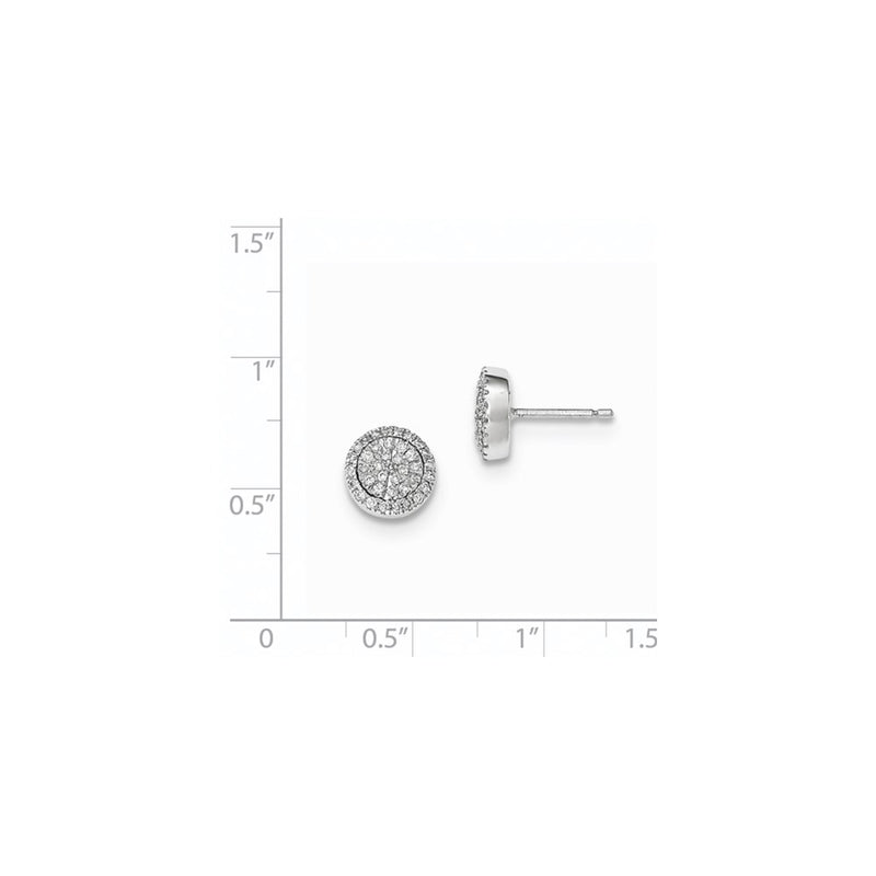 14k White Gold Real Diamond Post Earrings