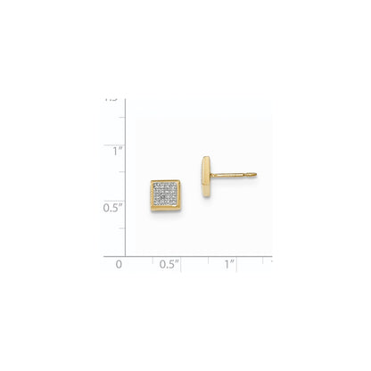 14k Yellow Gold Real Diamond Post Earrings