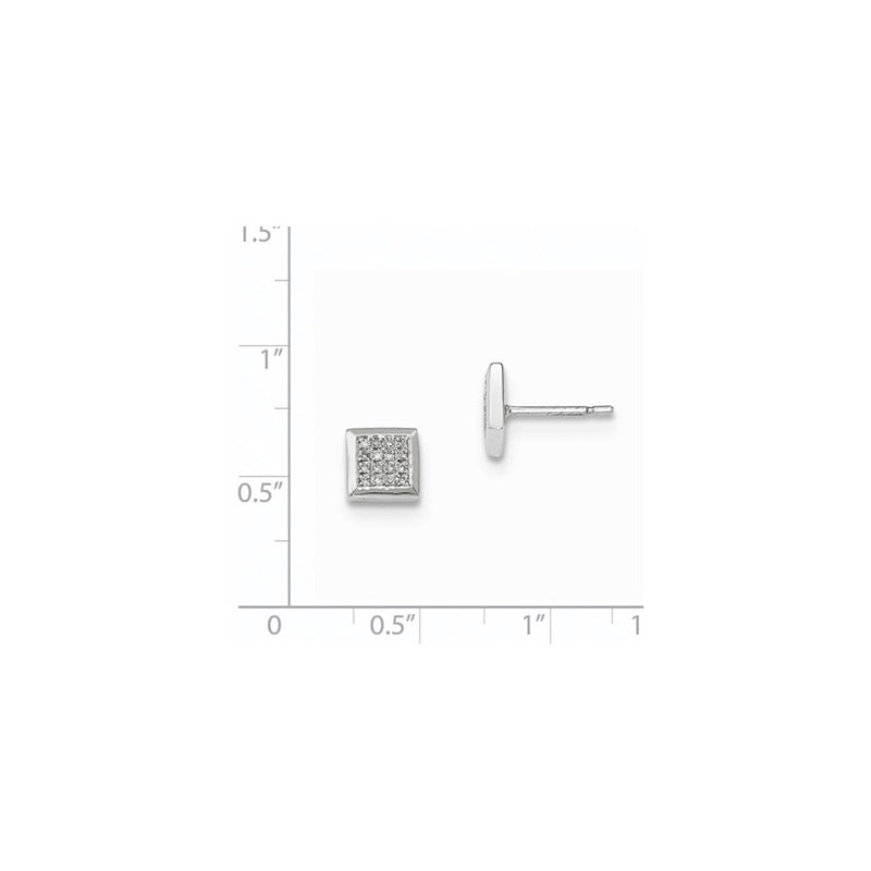14K White Gold Real Diamond Post Earrings