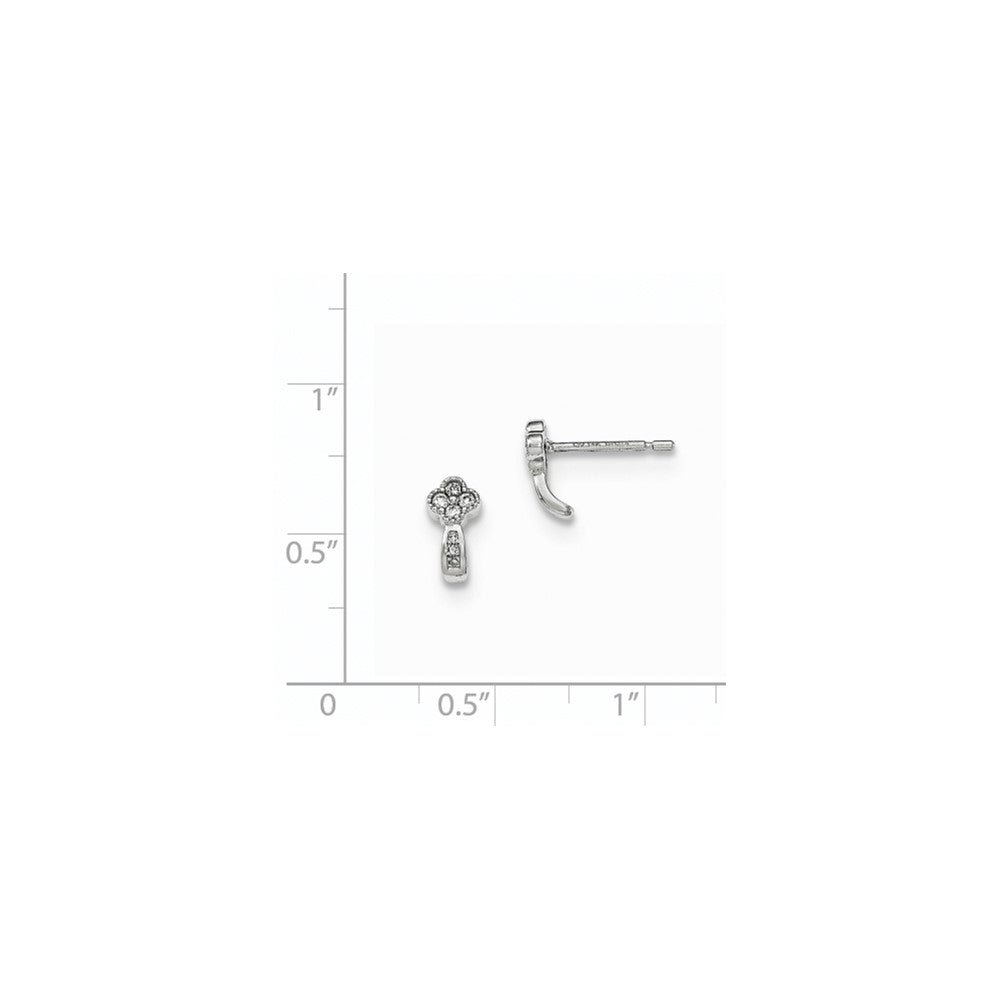 14K White Gold Real Diamond Post Earrings
