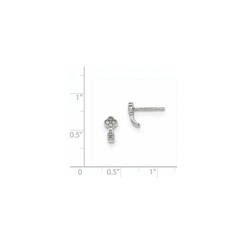 14K White Gold Real Diamond Post Earrings