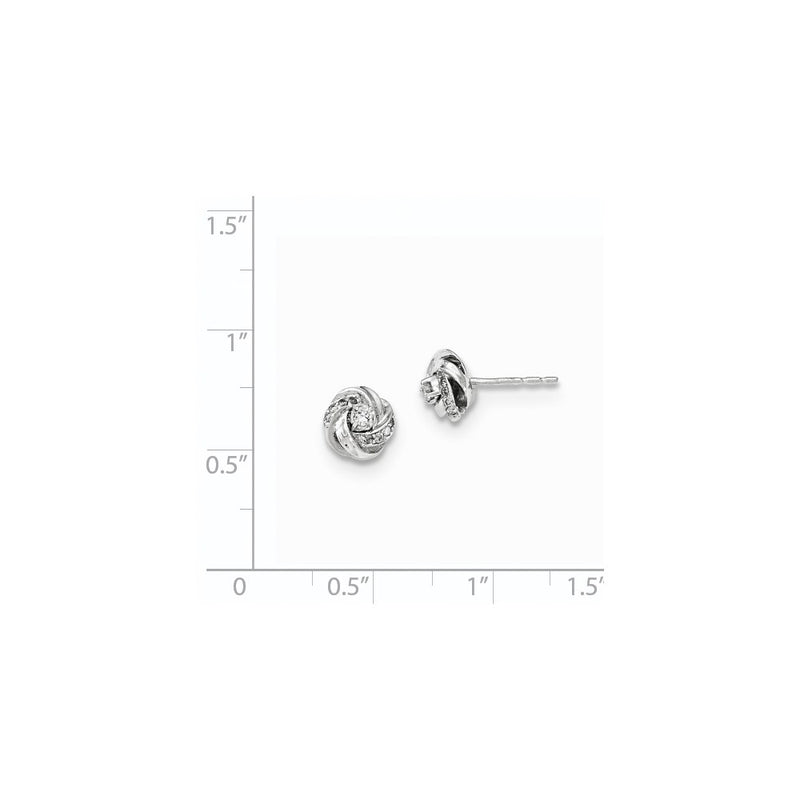 14K White Gold Real Diamond Post Earrings