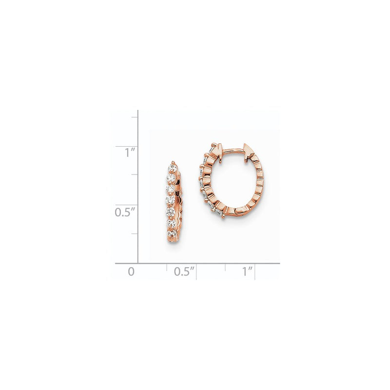 14k Rose Gold VS Real Diamond Hinged Hoop Earrings