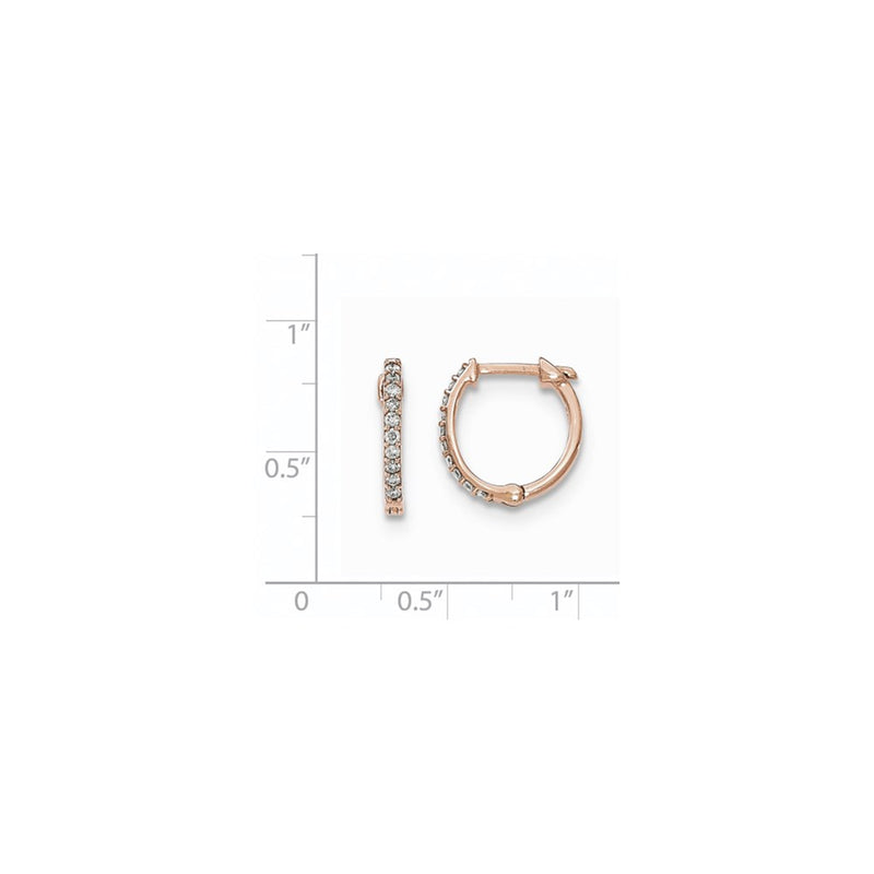 14k Rose Gold Diamond Hinged Hoops