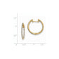 14k Yellow Gold Real Diamond In & Out Hinged Hoop Earrings
