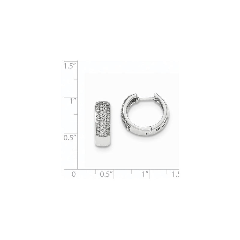 14K White Gold Real Diamond 5mm Hinged Hoop Earrings