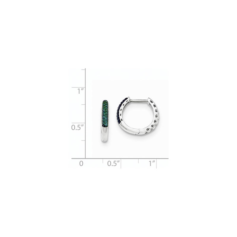14k White Gold Blue Diamond 2.2mm Hinged Hoops