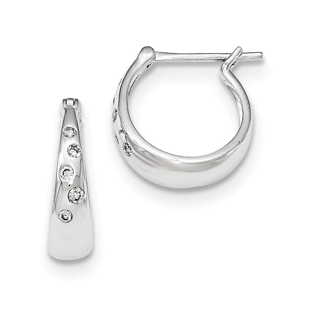 14K White Gold Real Diamond Earrings