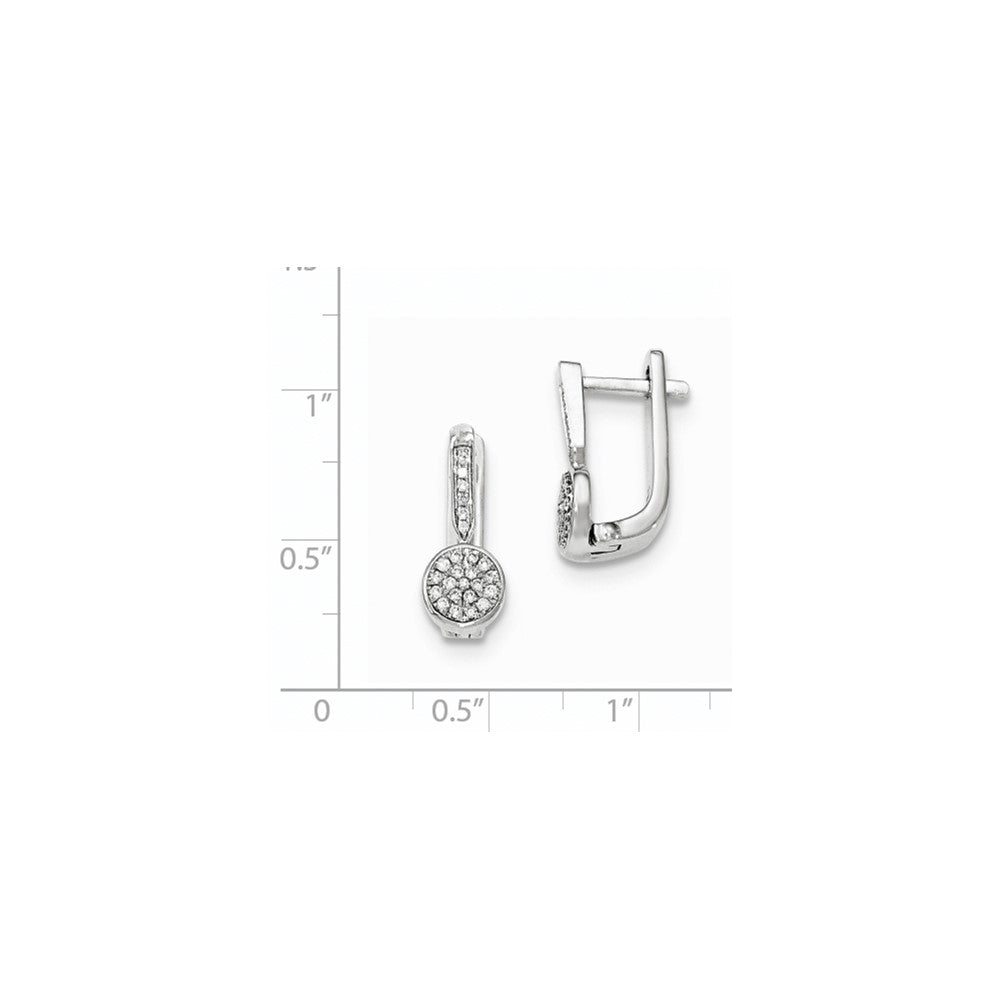 14k White Gold Real Diamond Hinged Earrings